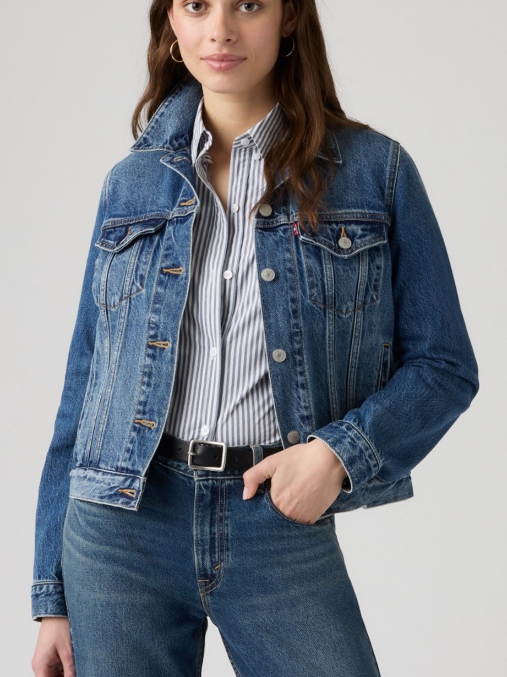 Levi's Original Trucker Denim Jacket Women’s Size M Medium Wash Retro Western